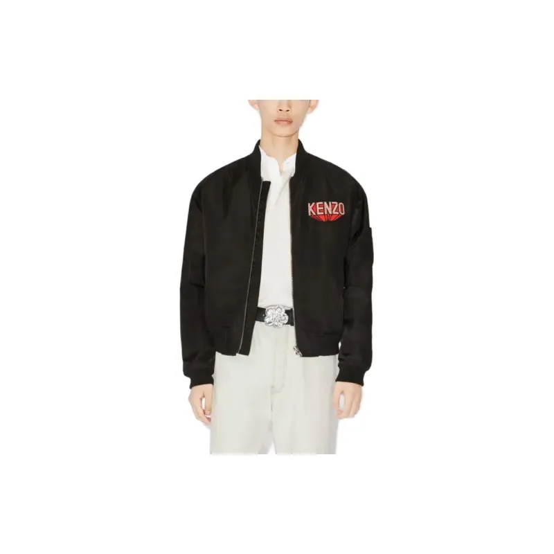 KENZO 3D Logo Patch Zipped Bomber Jacket-3