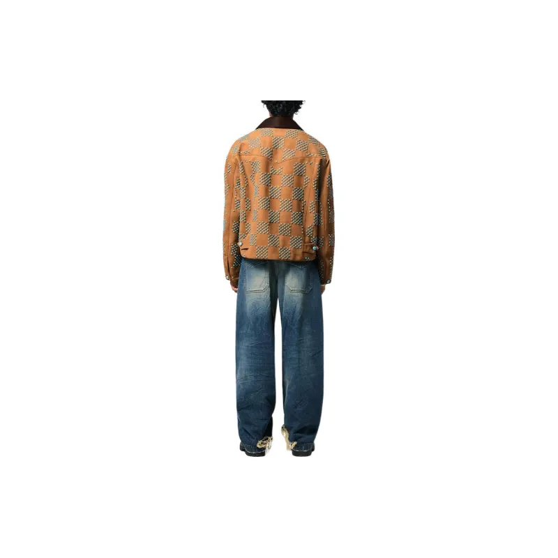LOUIS VUITTON Embellished Nubuck Workwear Jacket-2
