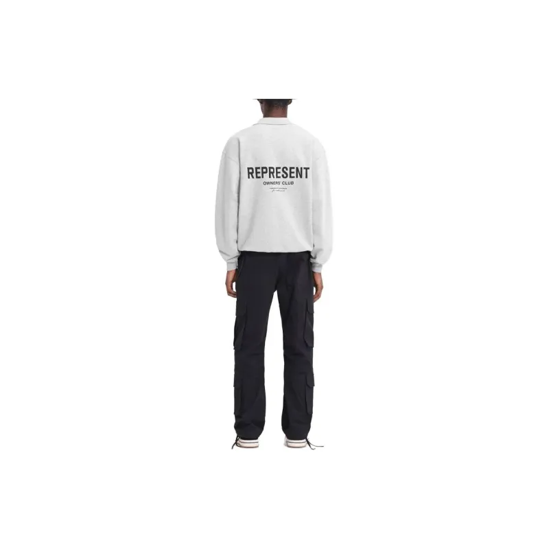 REPRESENT Owners Club Long Sleeve Polo Sweater-3