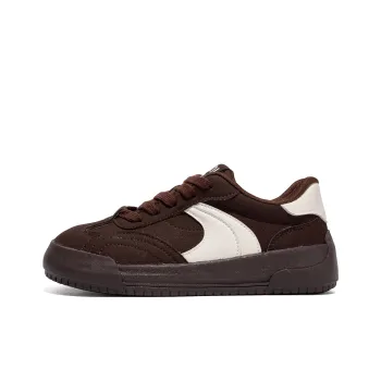 B10CROWN Anti Slip And Wear Resistant Lightweight Low Top Skateboard Shoes Women's Coffee