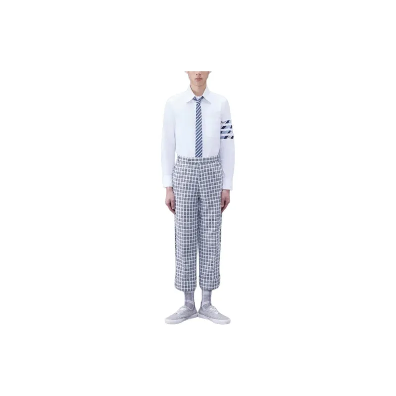 THOM BROWNE 4 Bar Striped Buttoned Shirt-5