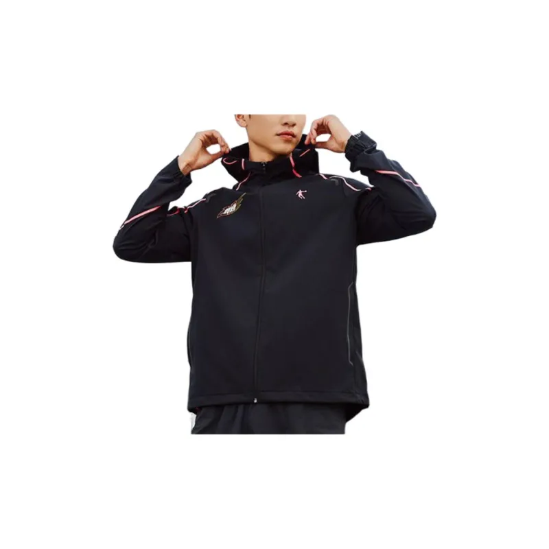 QIAODAN Trench Coat Men's Black-2
