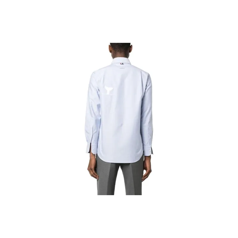 THOM BROWNE THOM BROWNE FW23 Early Autumn Collection Shirts Men Light Blue-5