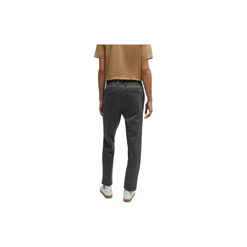 HUGO BOSS Regular Fit Trousers In Printed Jersey Casual Pants Men's Gray-3