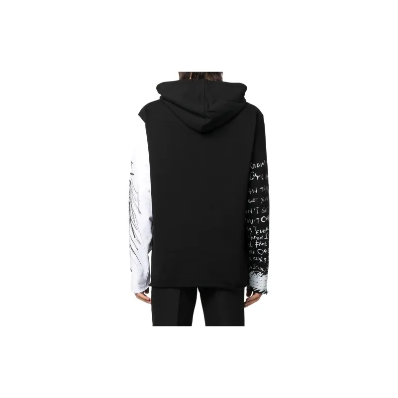 BALMAIN Graffiti Print Pullover Hoodie-2