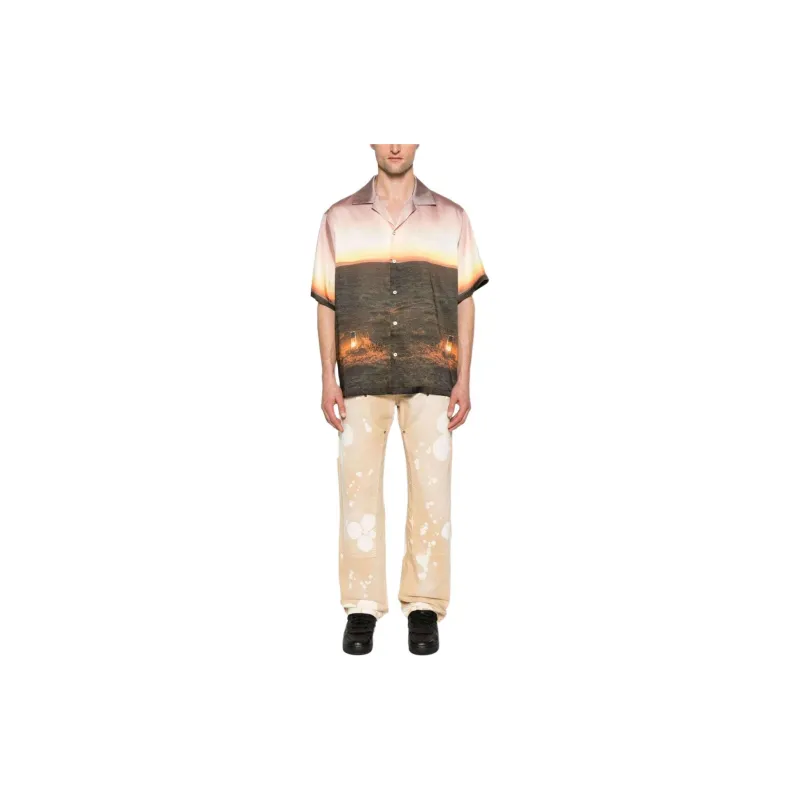 MSGM Graphic print Satin Shirt-1