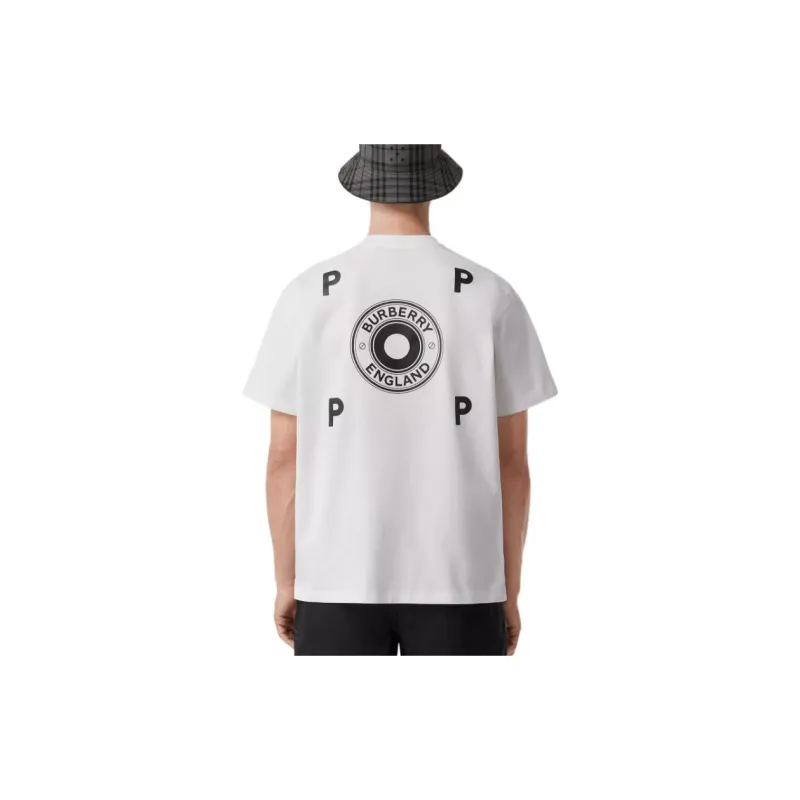 Burberry Logo Graphic Cotton T shirt-4