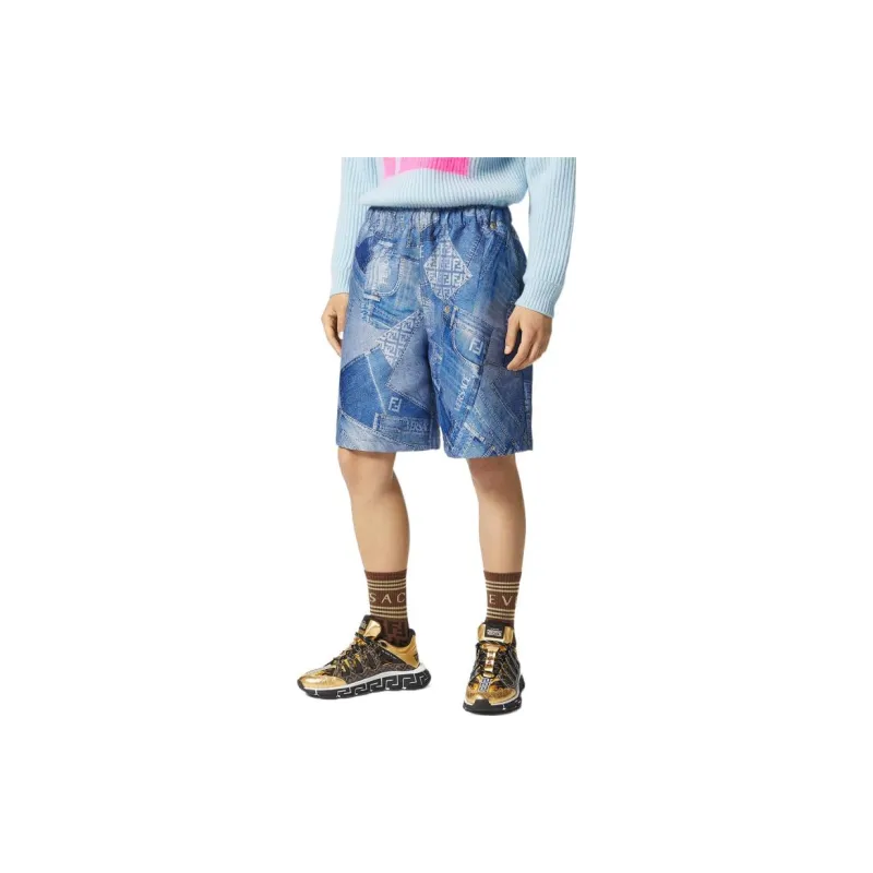 VERSACE Fendace Patchwork Jacquard Shorts-1