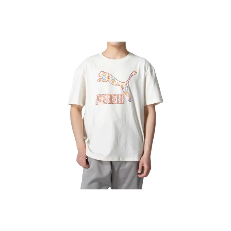 PUMA Drop Shoulder Sleeve T-Shirt Men's White-1