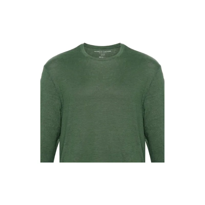 Majestic Filatures Mélange Linen blend T shirt-5