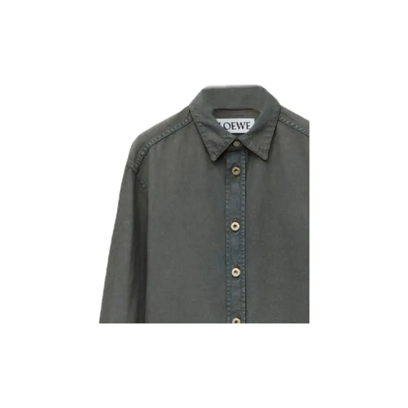 LOEWE Logo-Embroidered Denim Shirt-5