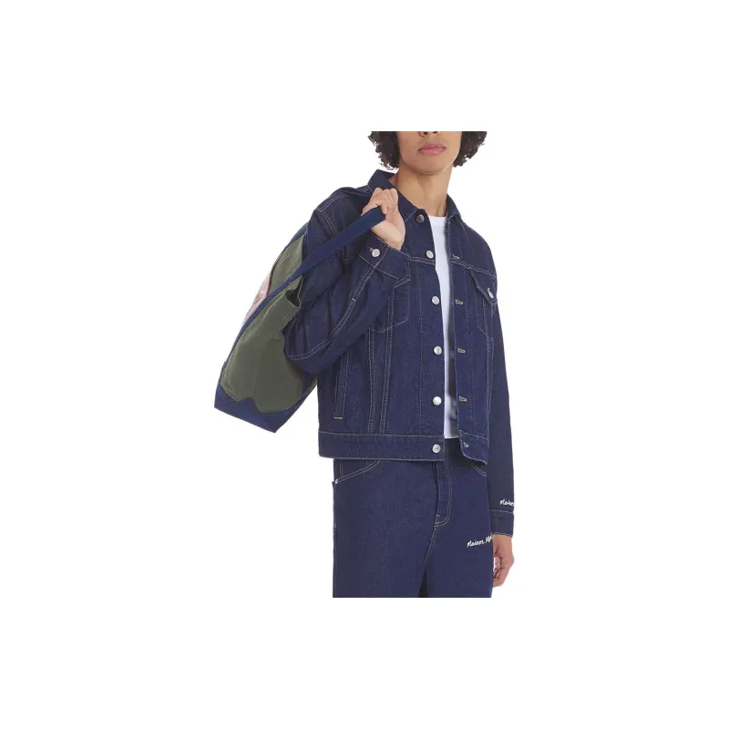 Maison Kitsune Logo embroidered Cotton Denim Jacket-2