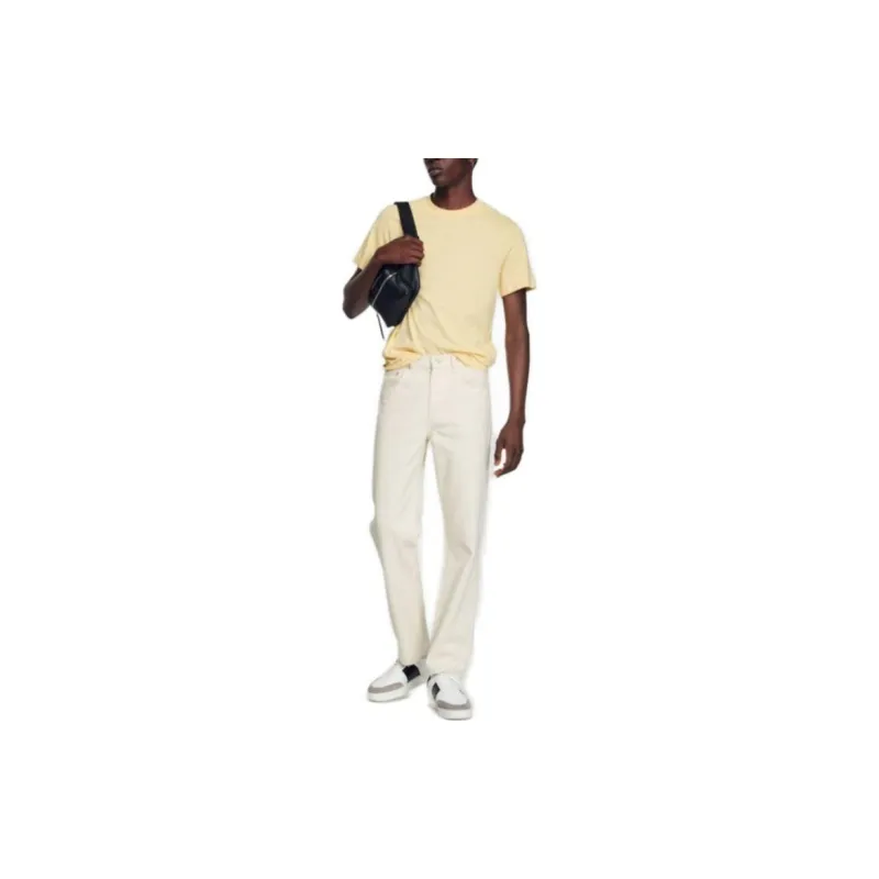 Sandro T-Shirt Men's Cream Yellow-1