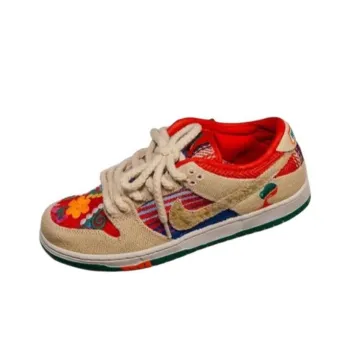 Jarritos x Nike SB Anti Slip Wear Resistant Low Top Skateboard Shoes Unisex Beige Red