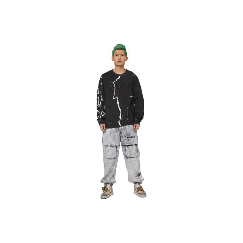 FENDI Sweatshirts Men Black-4