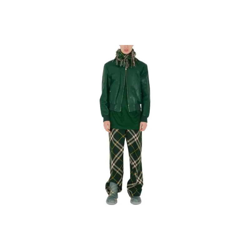 Burberry Zipped Leather Bomber Jacket-3