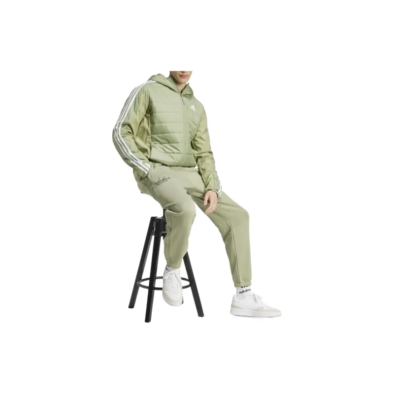 Adidas Free Shipping With AdiClub Essentials 3-Stripes Insulated Hooded Hybrid Jacket-3