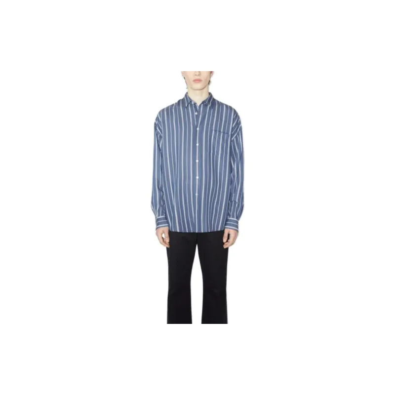 Acne Studios Logo Embroidered Striped Shirt-2