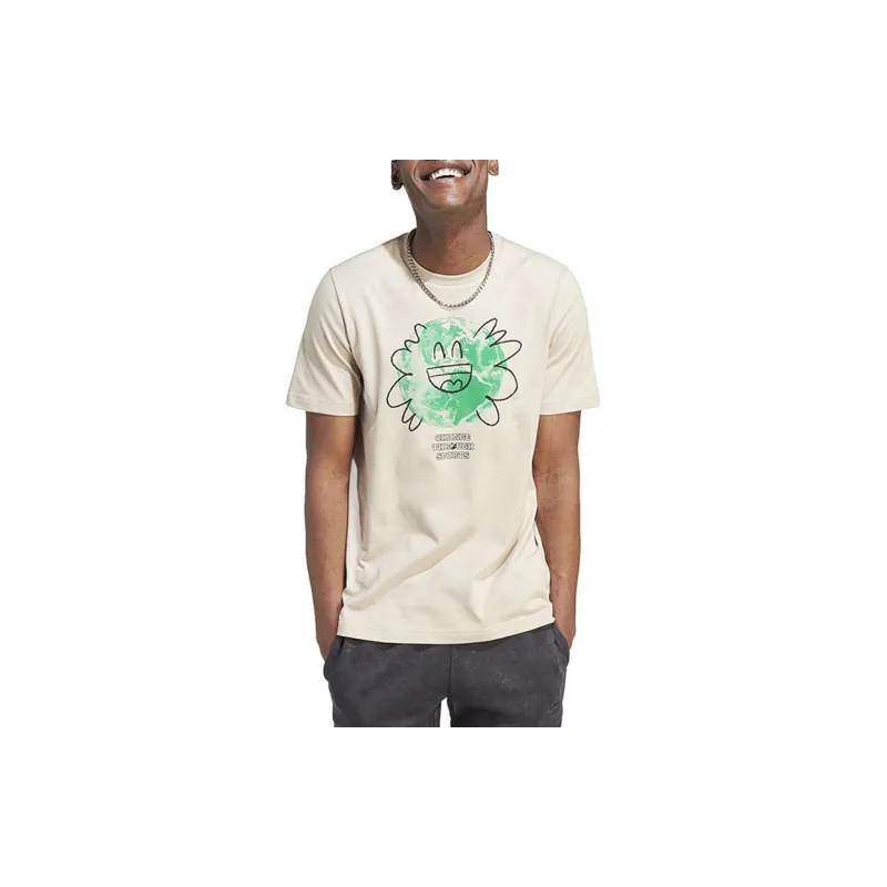 Adidas T Shirts Men Beige-1