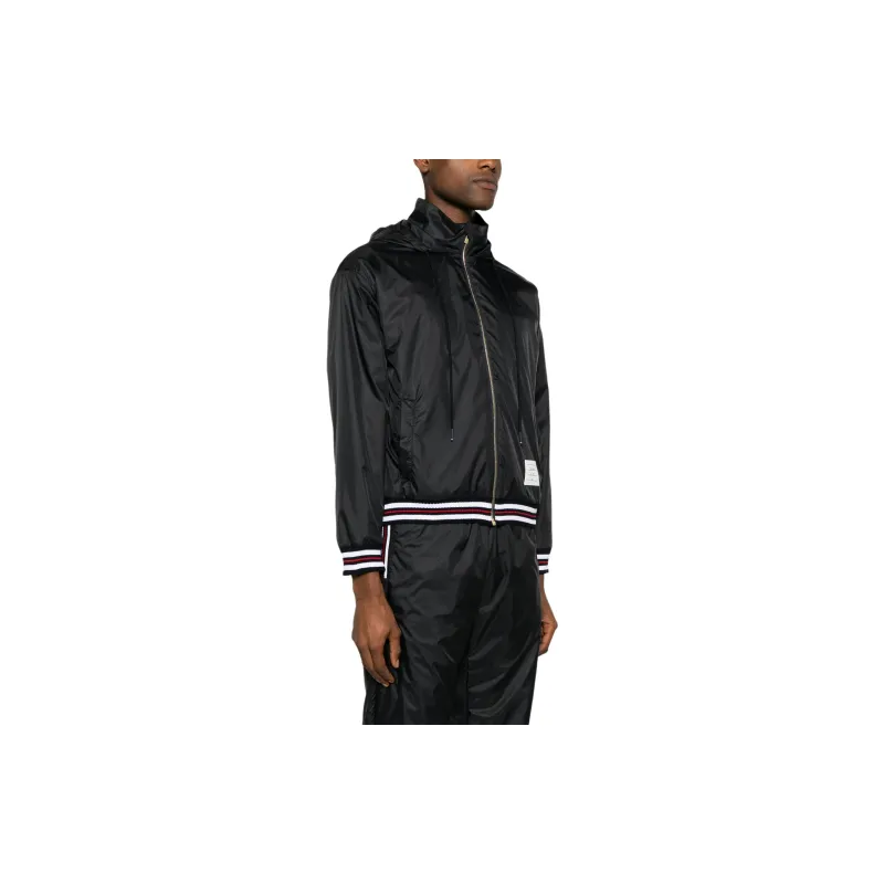 THOM BROWNE Logo Patch Zip Up Jacket-3