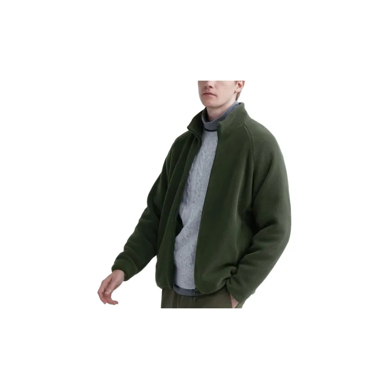 UNIQLO Velvet feel Coat Unisex Dark Olive-1
