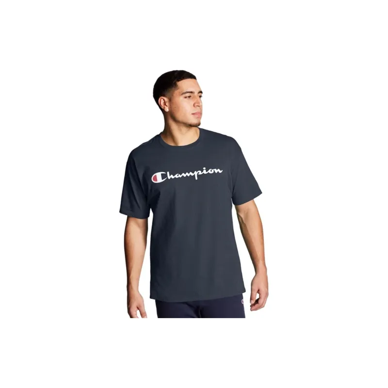 Champion T Shirts Unisex Navy Blue+Sky Blue-3
