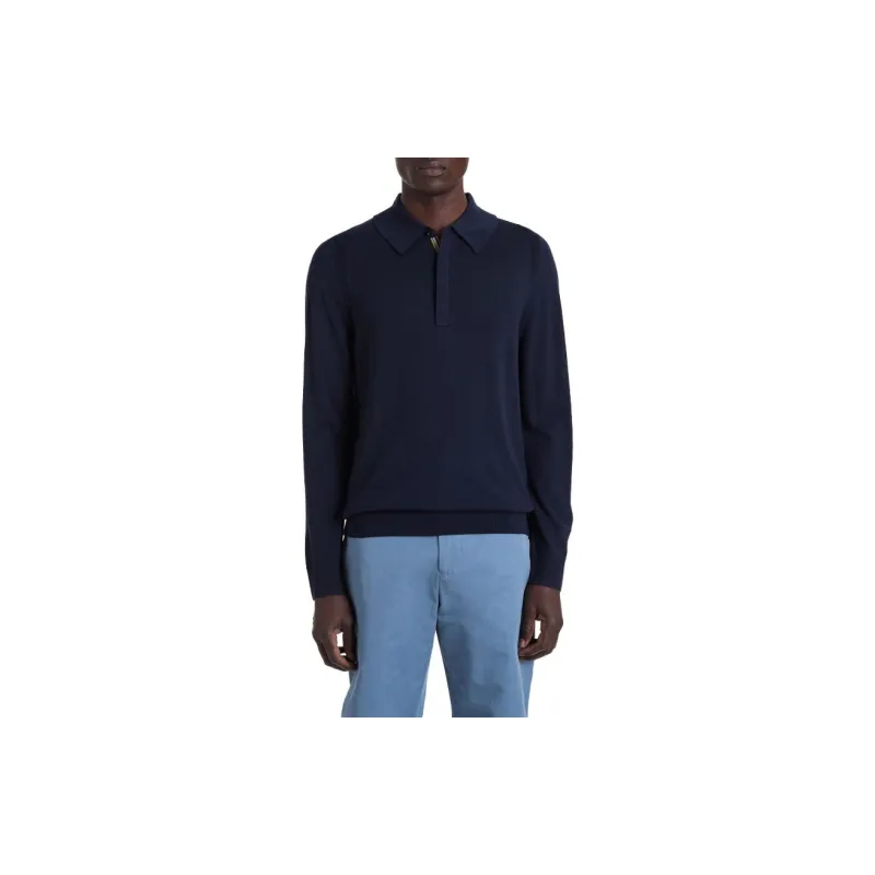 Paul Smith Long Sleeved Knit Polo Shirt-1