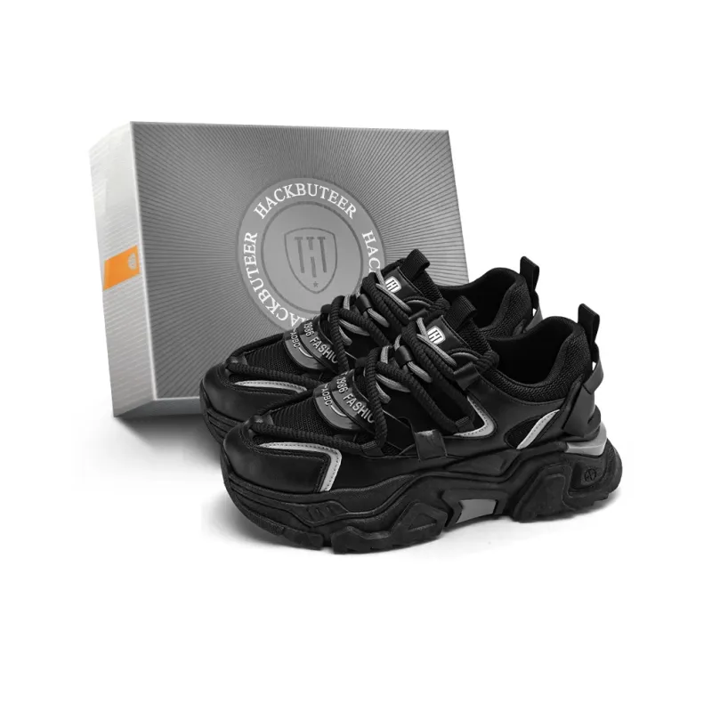 HACKBUTEER Shock Absorbers With Slip Resistant And Abrasion Resistant Properties Low Top Chunky Sneakers Unisex-5