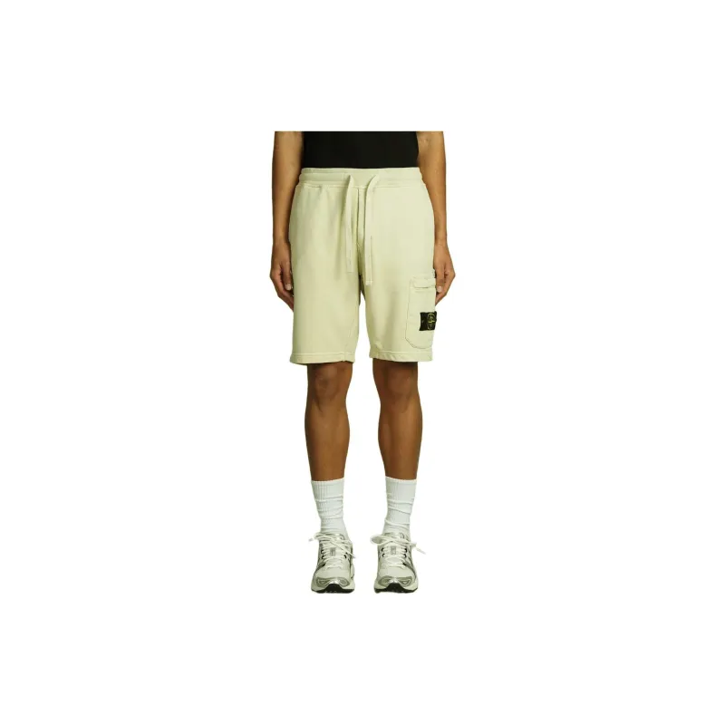 STONE ISLAND 64651 Cotton Fleece Garment Dyed Shorts-3