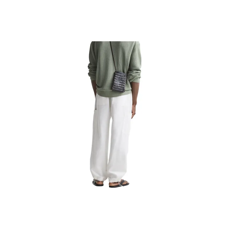 ZARA Casual Pants Men White-3