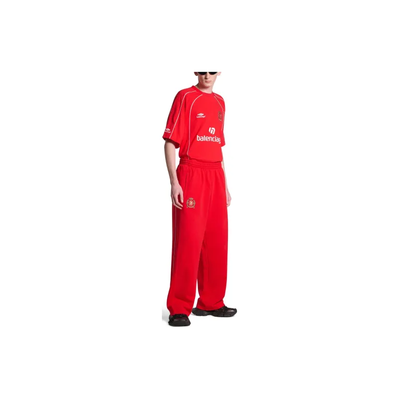 Balenciaga Knitted Sports Pants Loose Fit Style Unisex Red-2