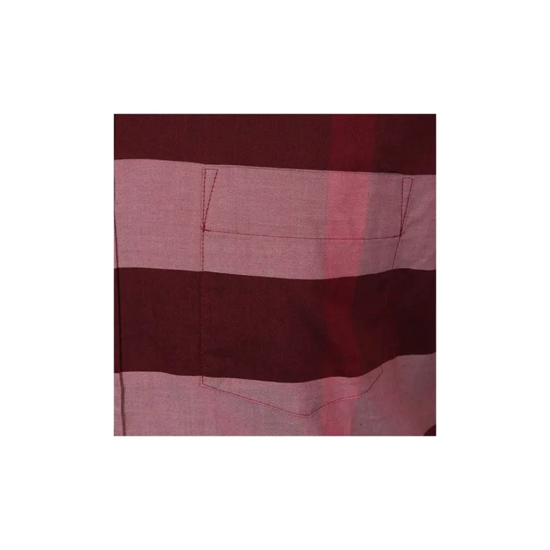 Burberry Men's Check Button-Up Short-Sleeve Shirt Red-7