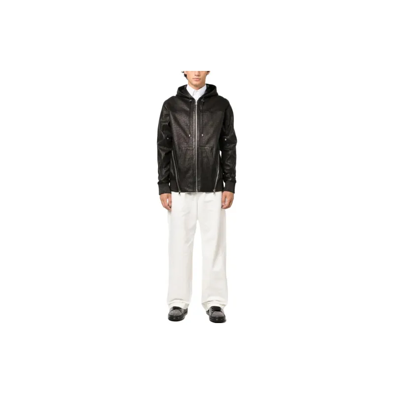 BALMAIN Leather Jackets Men Brown-1