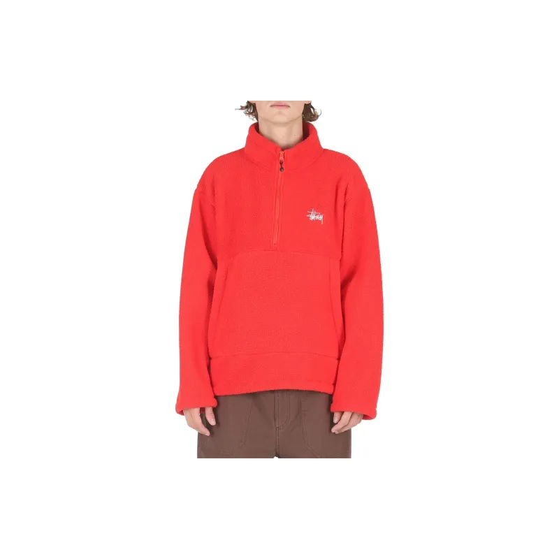 Stussy Half Zip Mock Polar Fleece Hoodie-12