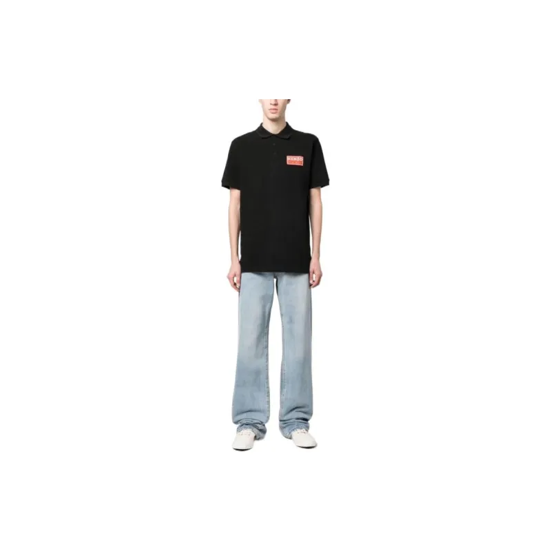 KENZO Logo Patch Short-Sleeved Polo Shirt-2
