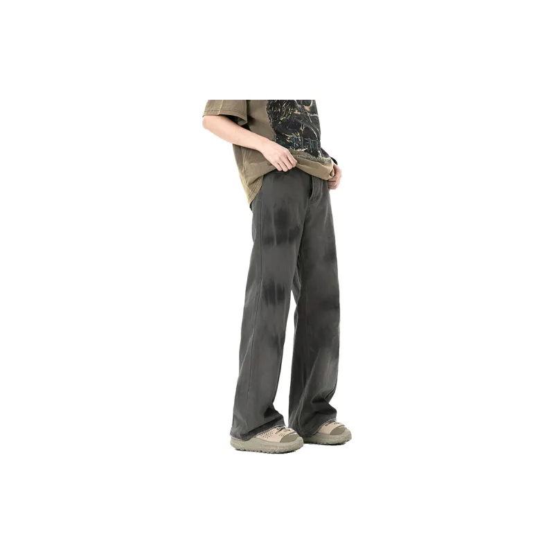 MGXEK Jeans Unisex Washed Dirty Gray-5