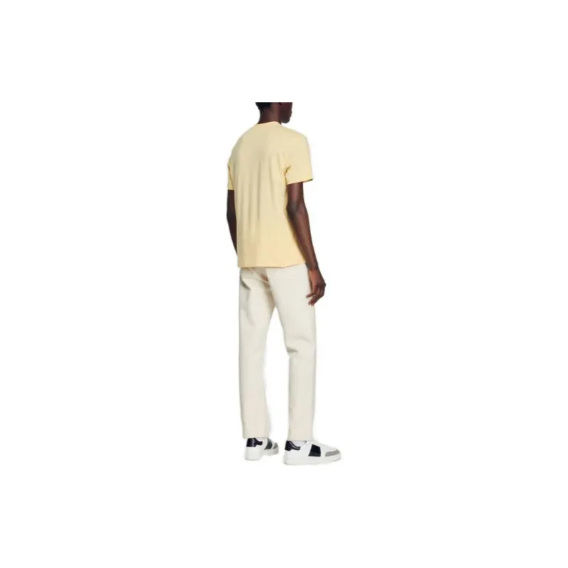Sandro T-Shirt Men's Cream Yellow-2