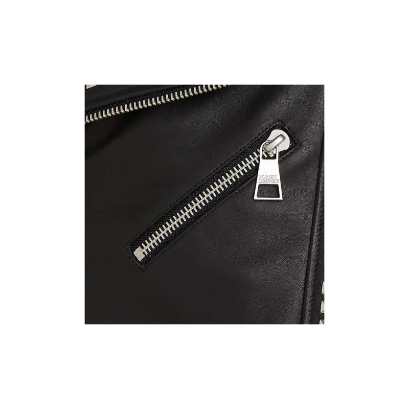KARL LAGERFELD SS24 Leather Jacket Men's Black-4