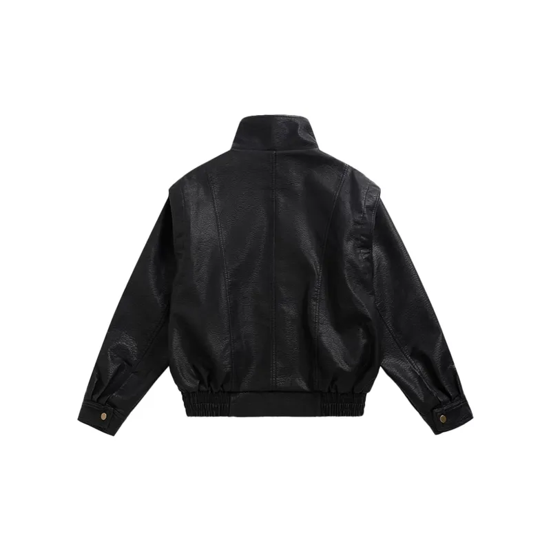 WILD LEADER Leather Jacket Unisex Classic Black-1
