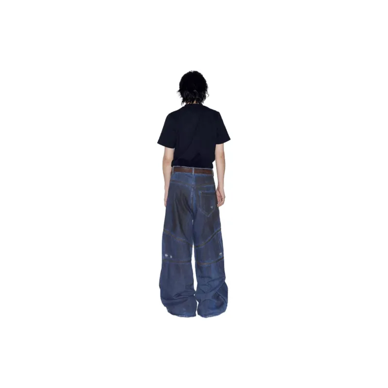 0-CROWORLD Jeans Unisex Denim Blue-2