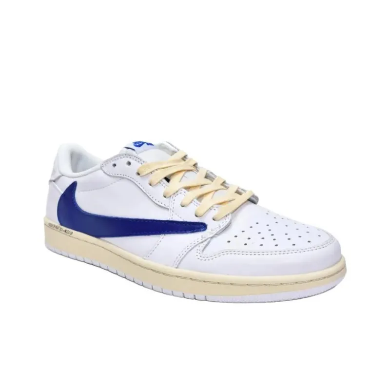 Fragment Design X Travis Scott X Jordan Air Jordan 1 Vintage Basketball Shoes Unisex Low Top White-1