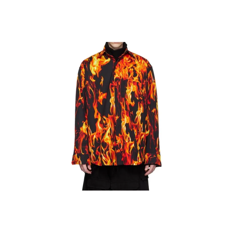 Vetements Shirts Men Black Orange-4