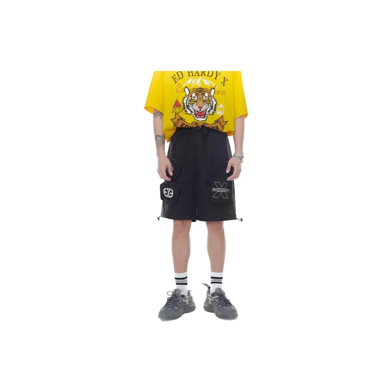 ED HARDY X Casual Shorts Unisex Black-4