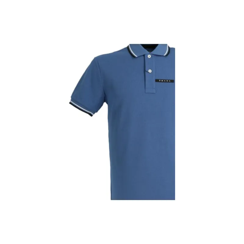 PRADA SS22 Polo Shirt Men's Blue-4