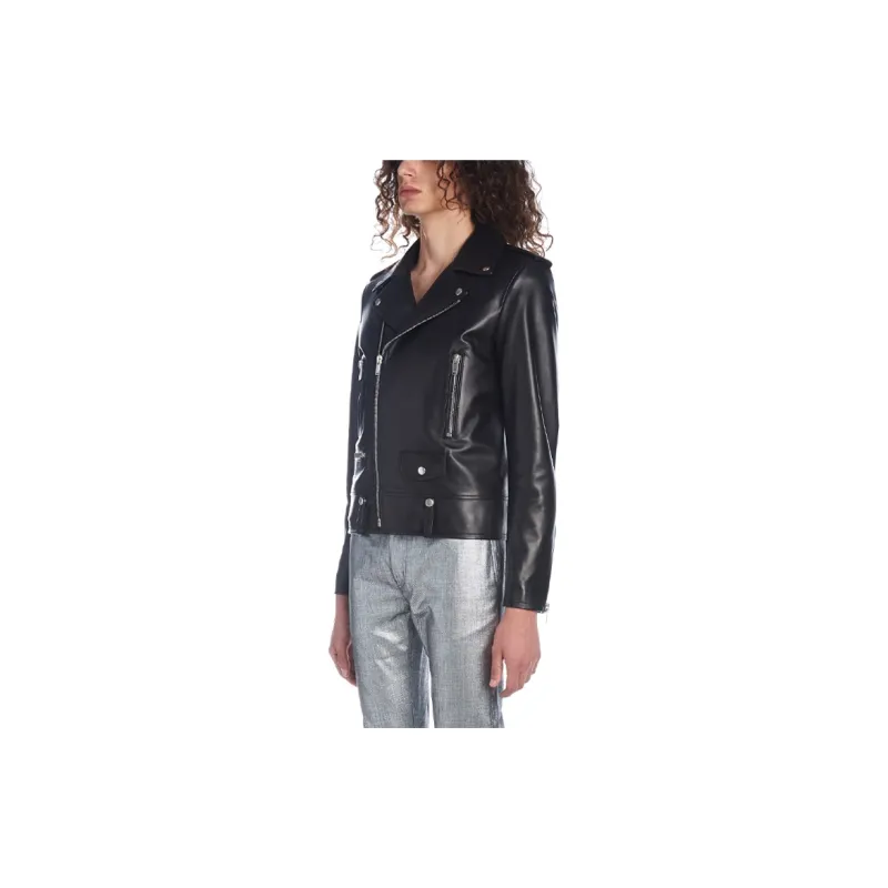 SAINT LAURENT Leather Biker Jacket-4