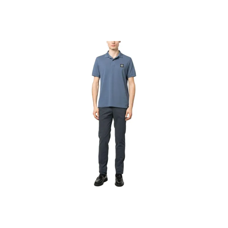 STONE ISLAND Logo Patch Short Sleeved Polo Shirt-2