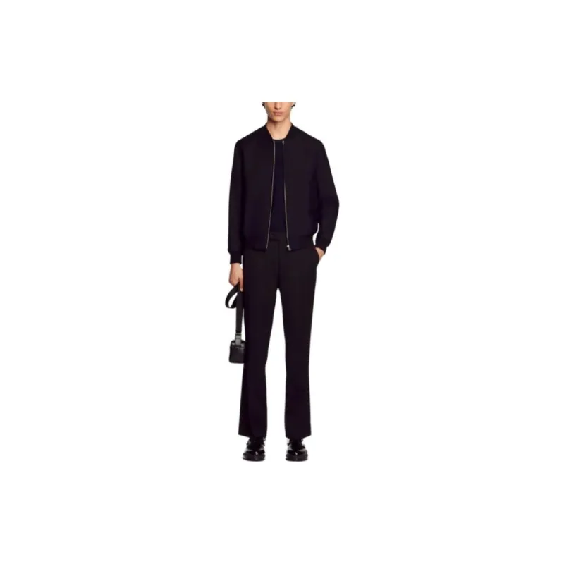 Sandro Long-sleeve Twill Bomber Jacket-1