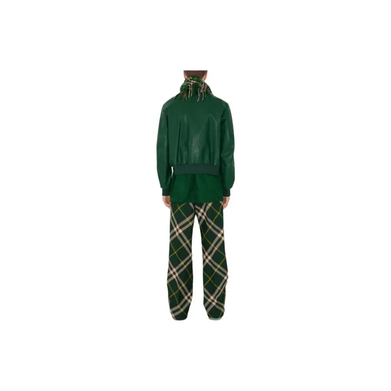 Burberry Zipped Leather Bomber Jacket-4