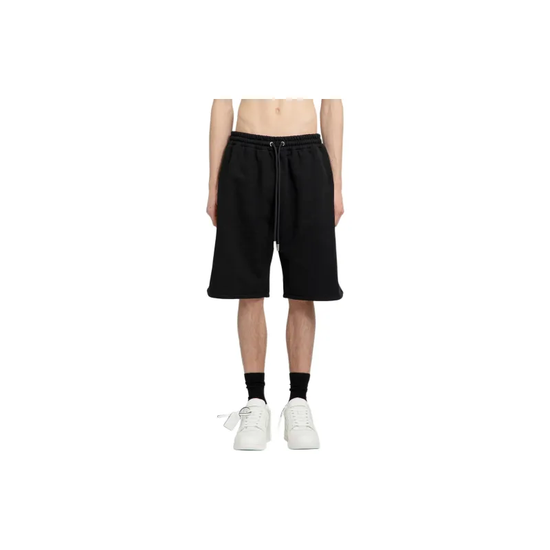 OFF WHITE Logo embroidered Cotton Shorts-2