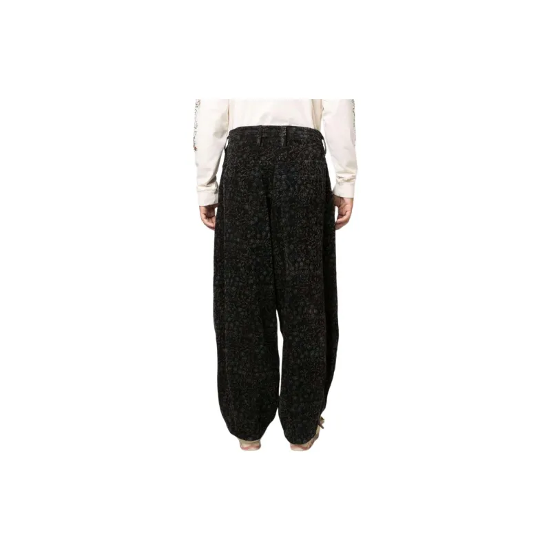 Story mfg. Floral-print Corduroy Trousers-2